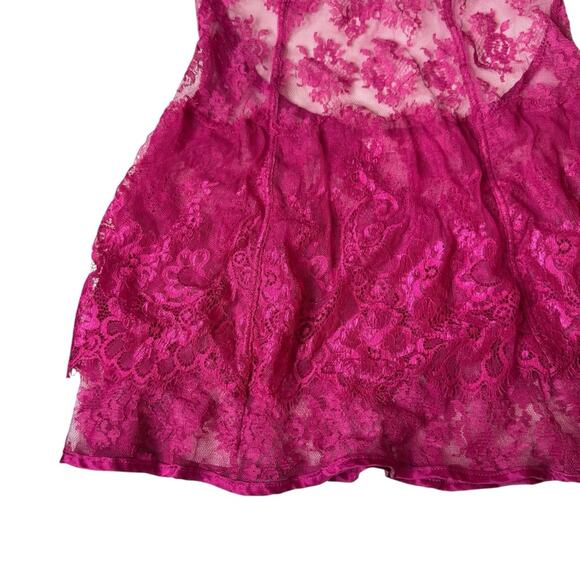 Victoria’s Secret Very Sexy Y2K Pink Lace Chemise Mini Slip Dress Women’s Medium - Picture 7 of 11